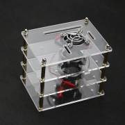 3-layer Raspberry Pi 3 Acrylic Case with Cooling Fan