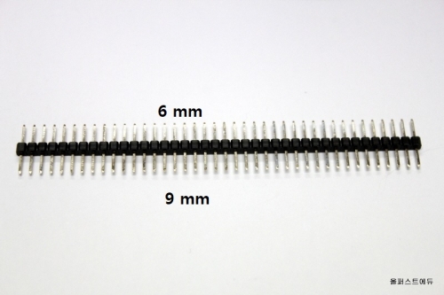 1x40 헤더핀 듀얼 사이드/ 2.54mm / 핀헤더 / 1 x 40 Header pin Male  / 6 mm + 9 mm